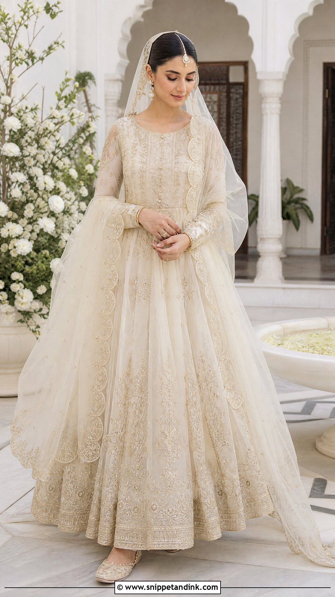 Ivory Pakistani Bridal Pishwas - Snippet and Ink - 20 Simple Pakistani Bridal Dresses
