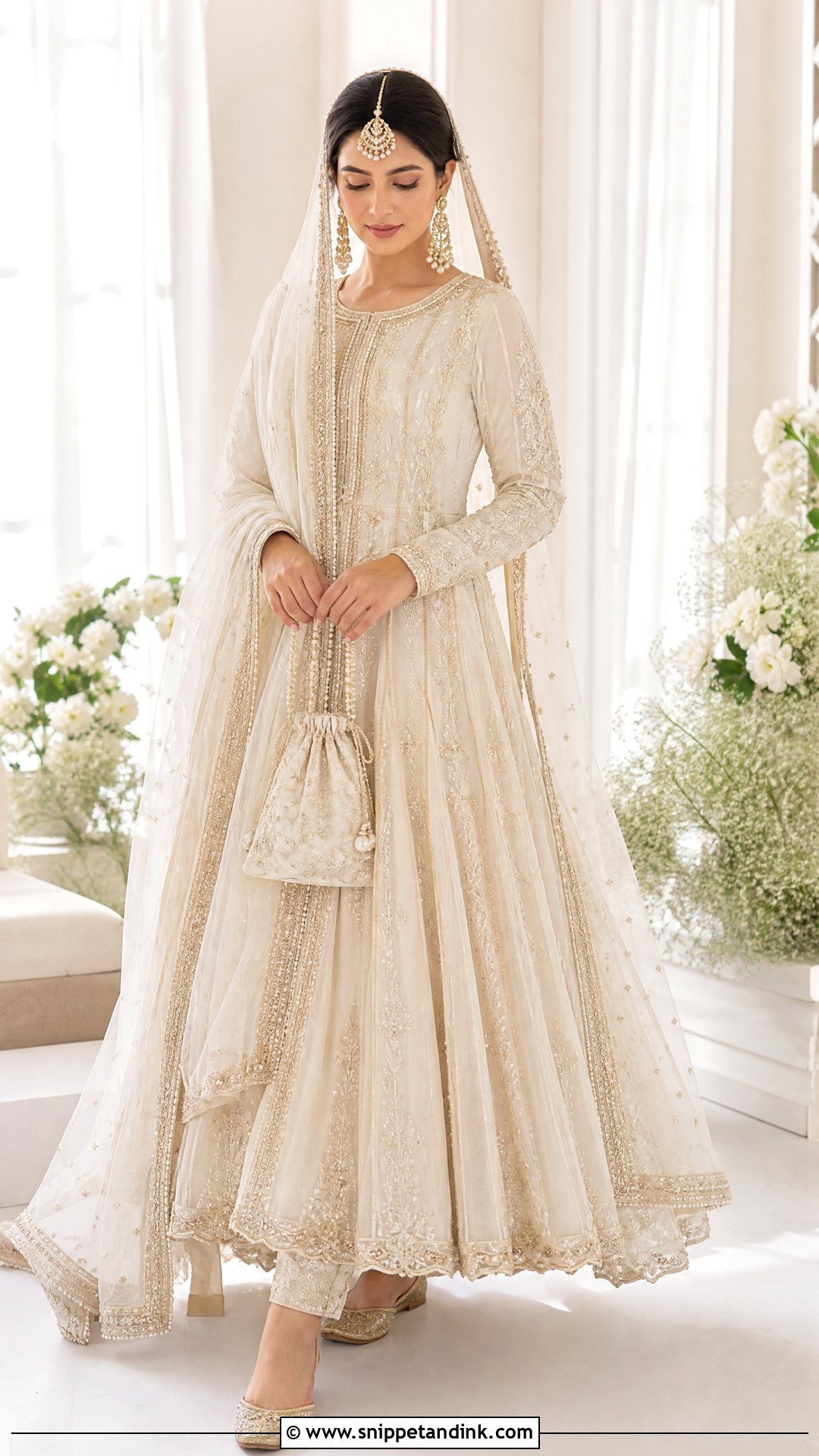 Ivory Pakistani Bridal Pishwas - Snippet and Ink - 20 New Pakistani Bridal Dresses