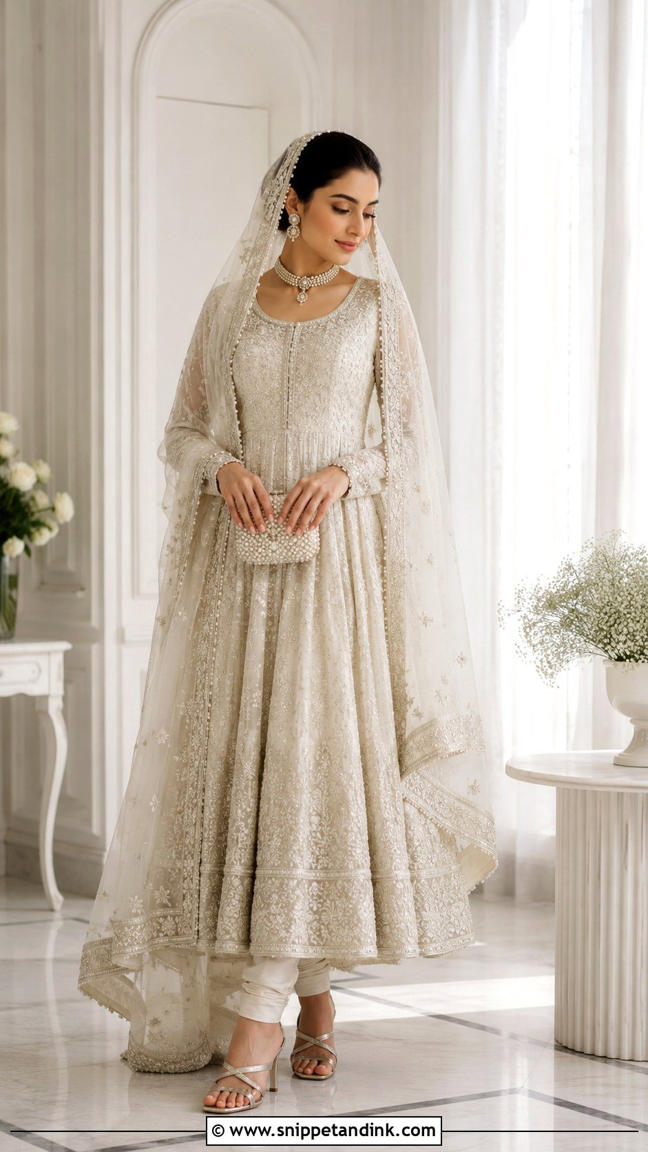 Ivory Pakistani Bridal Pishwas - Snippet and Ink - 20 Pakistan Bridal Dress Ideas