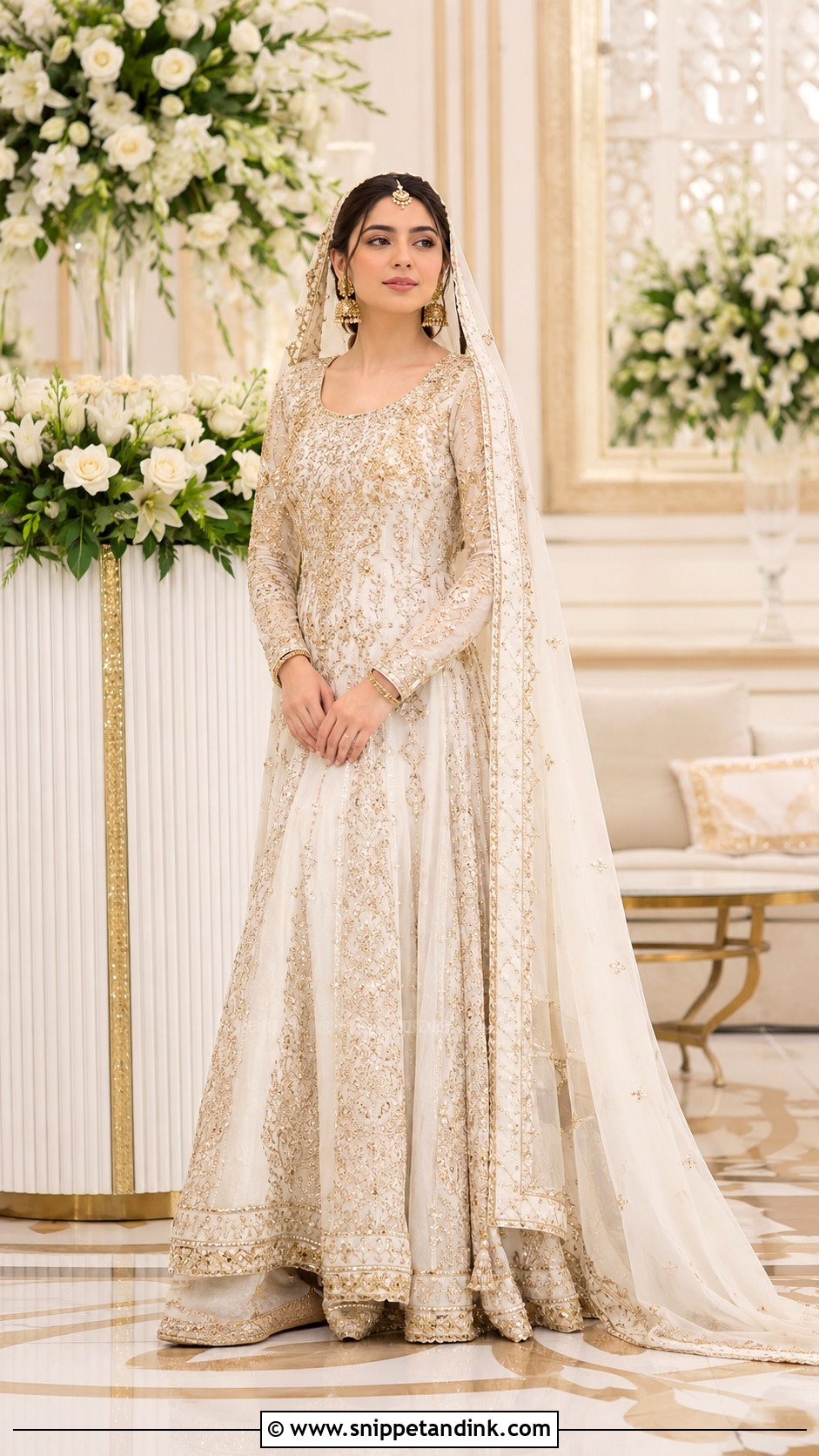 Ivory Pakistani Nikah Pishwas - Snippet and Ink - 20 Nikha Dresses Pakistani Bridal
