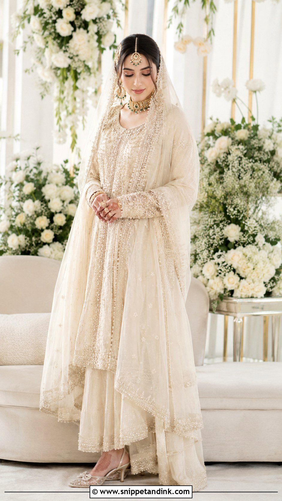 Ivory Pakistani Nikkah Dress - Snippet and Ink - 30 Pakistani Wedding Outfits Bride