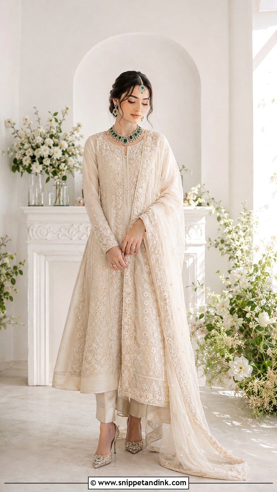 Ivory Pakistani Nikkah Dress - Snippet and Ink - 25 Pakistani Bride Dress Ideas