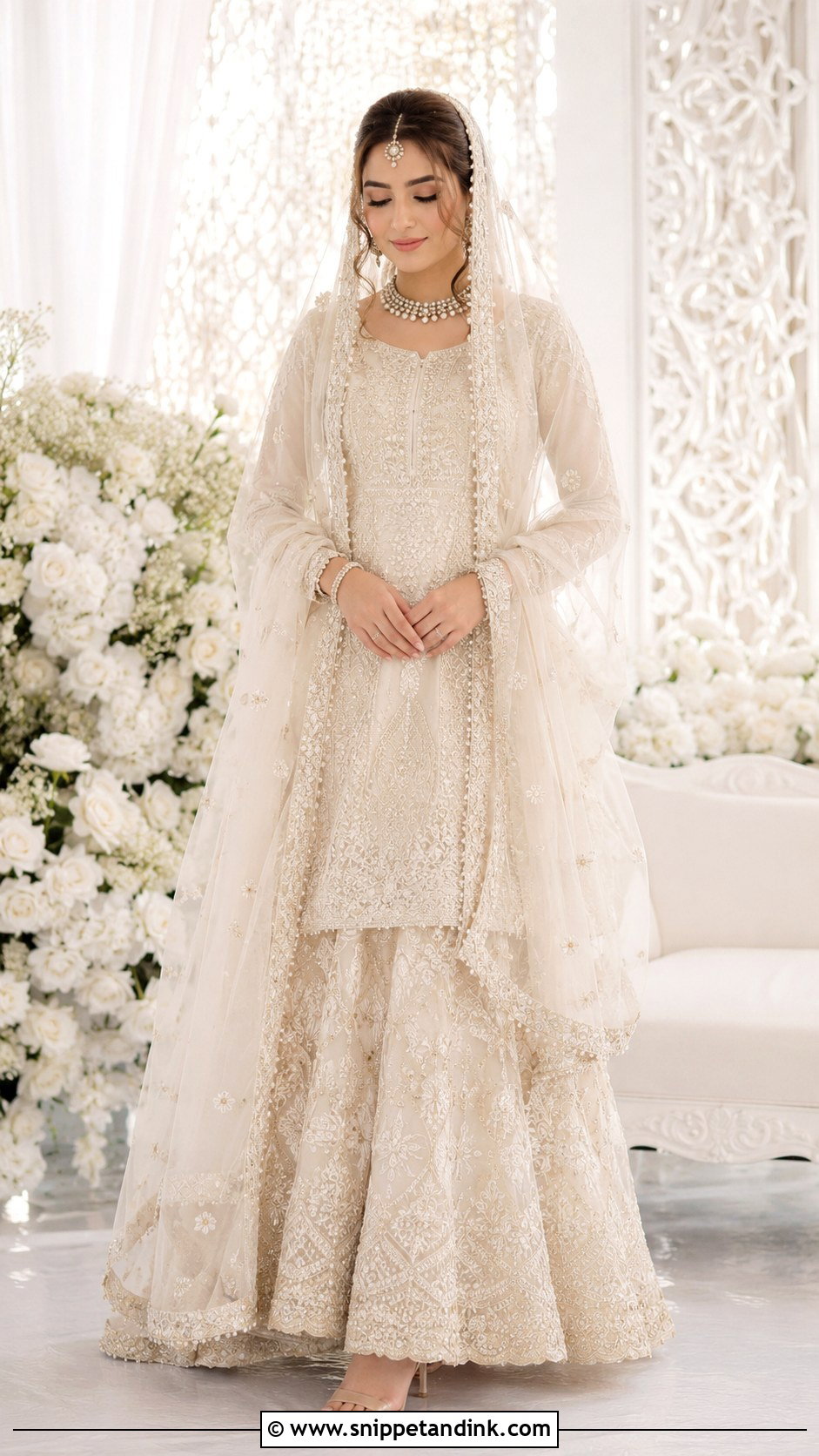 Ivory Pakistani Nikkah Outfit - Snippet and Ink - 30 Pakistani Brides Ideas