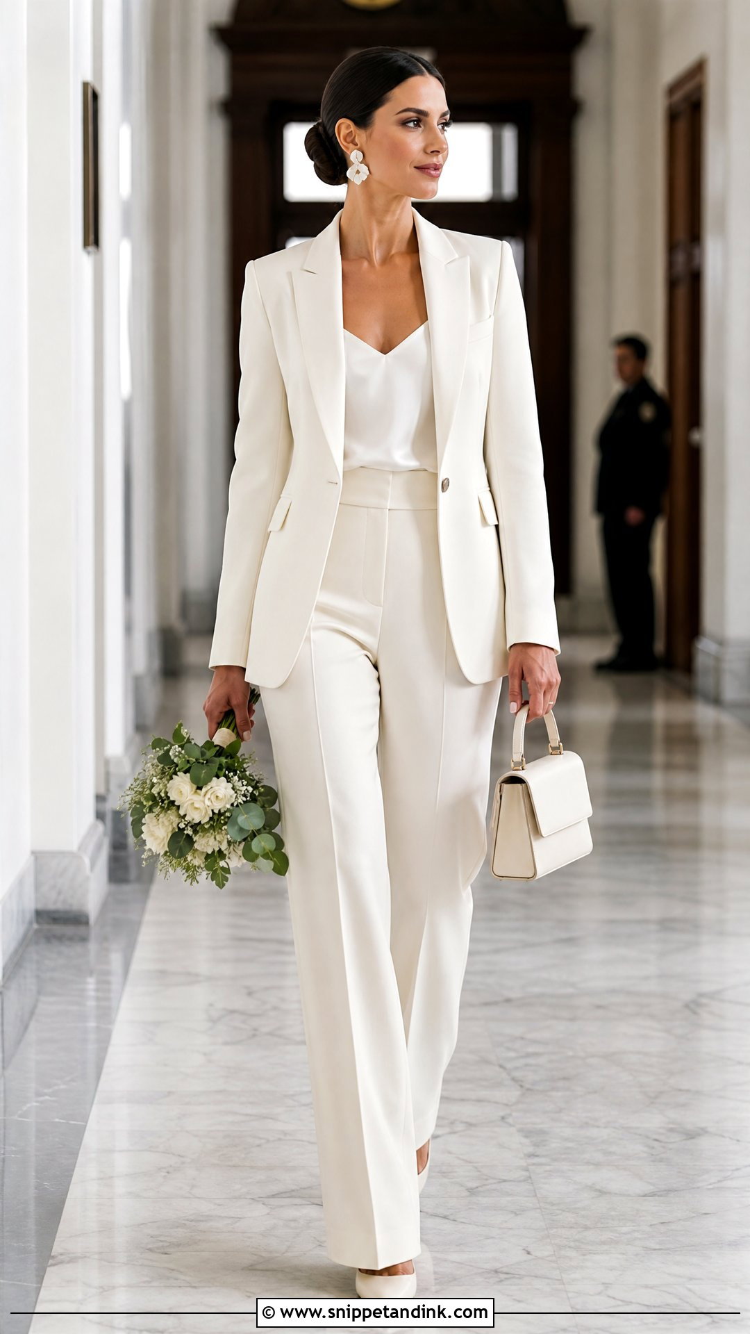 Ivory Pantsuit Registry Wedding Outfit - Snippet and Ink - 20 Registry Wedding Outfit Ideas