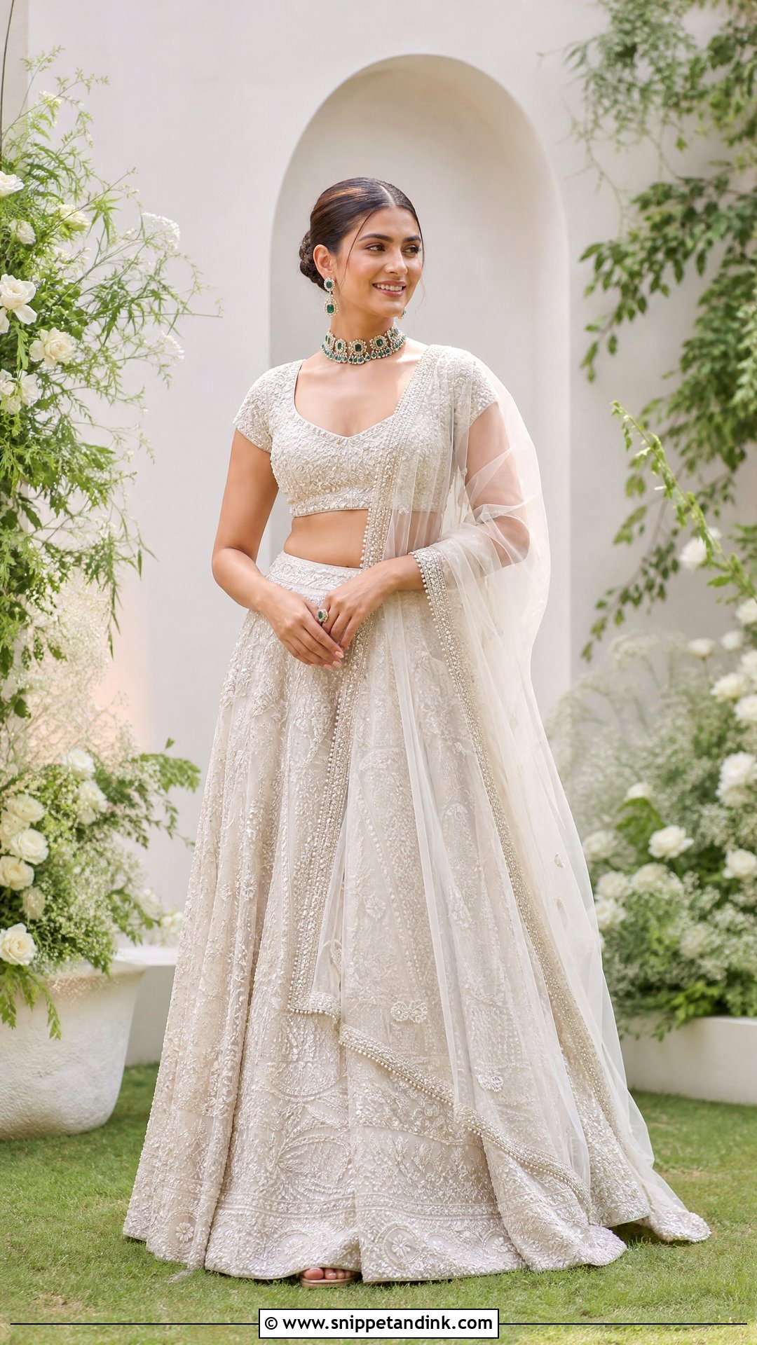 Ivory Pearl Bridal Lehenga - Snippet and Ink - 20 Unique Indian Bridal Outfits