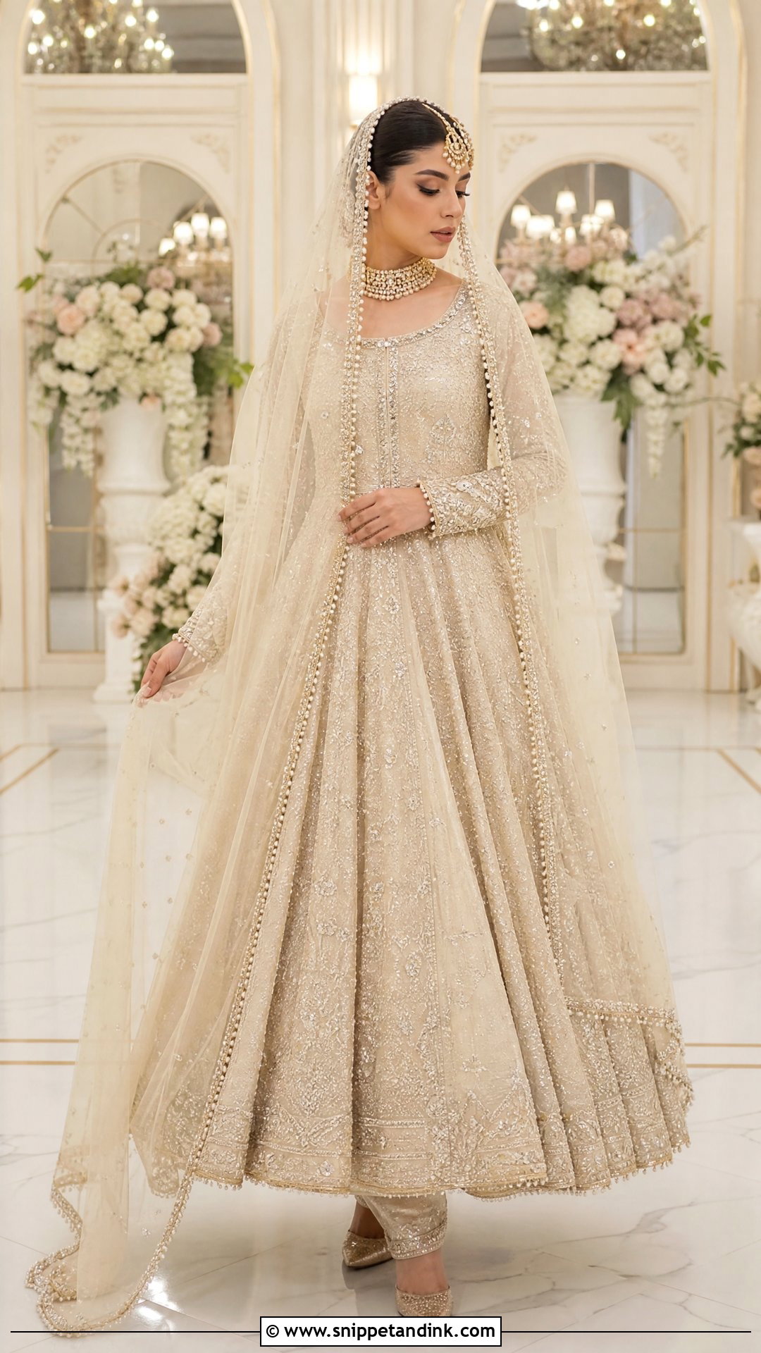 Ivory Pishwas Nikah Dress - Snippet and Ink - 20 Pakistani Nikah Dress Ideas