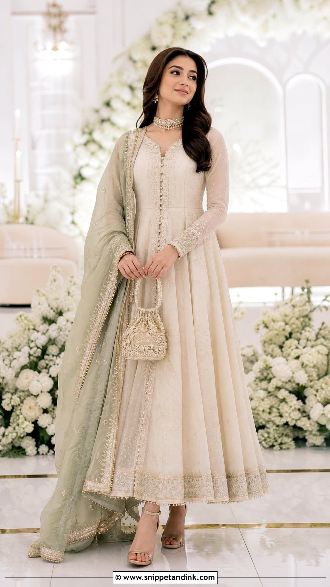 Ivory Pishwas Pakistani Wedding Outfit - Snippet and Ink - 20 Pakistani Wedding Outfit Ideas