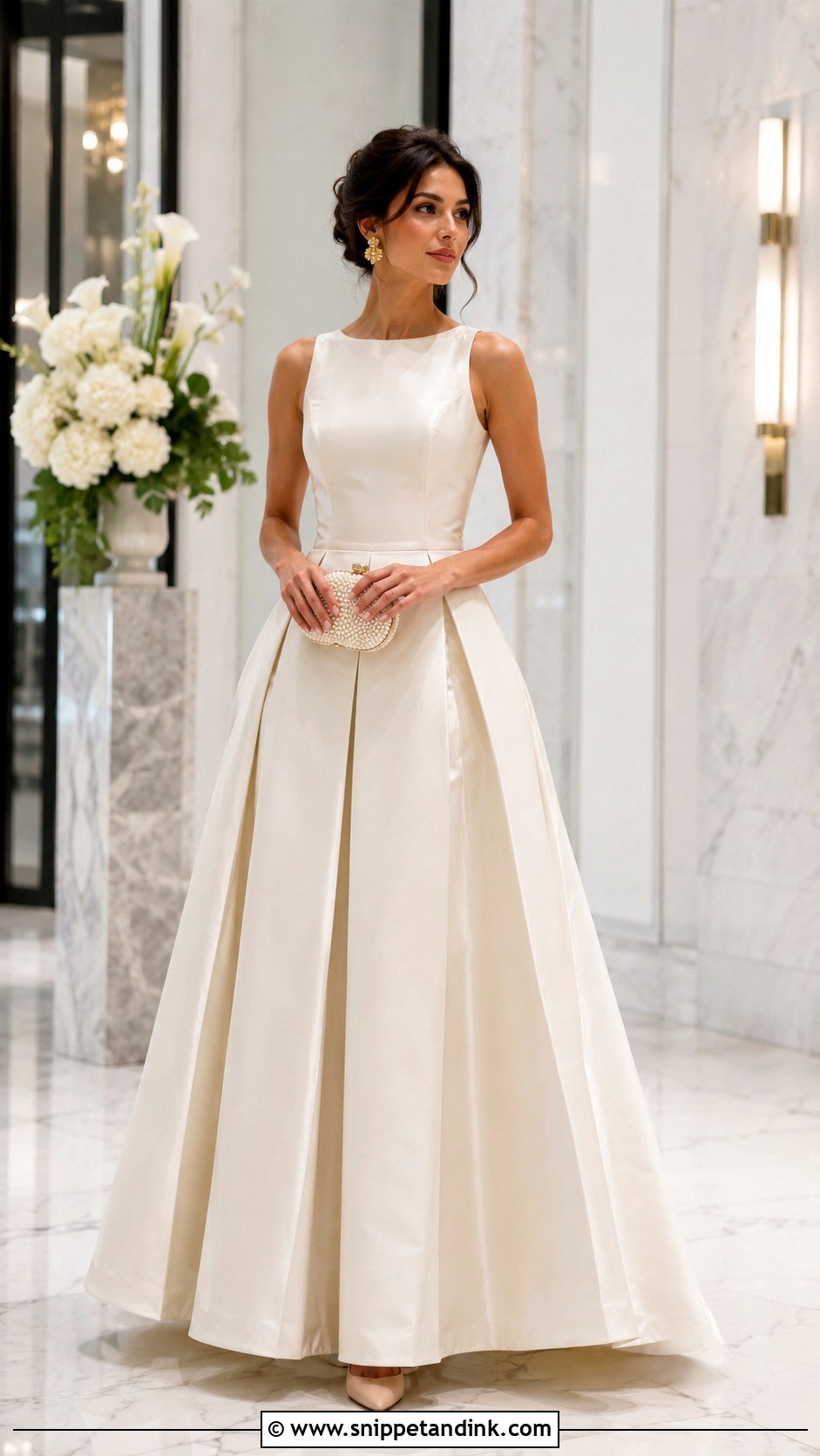 Ivory Pleated Taffeta Gown - Snippet and Ink - 20 Taffeta Gown Ideas
