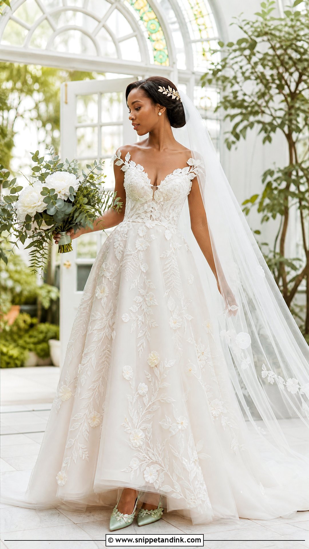 Ivory Princess Tiana A Line Dress - Snippet and Ink - 20 Princess Tiana Wedding Dress Ideas