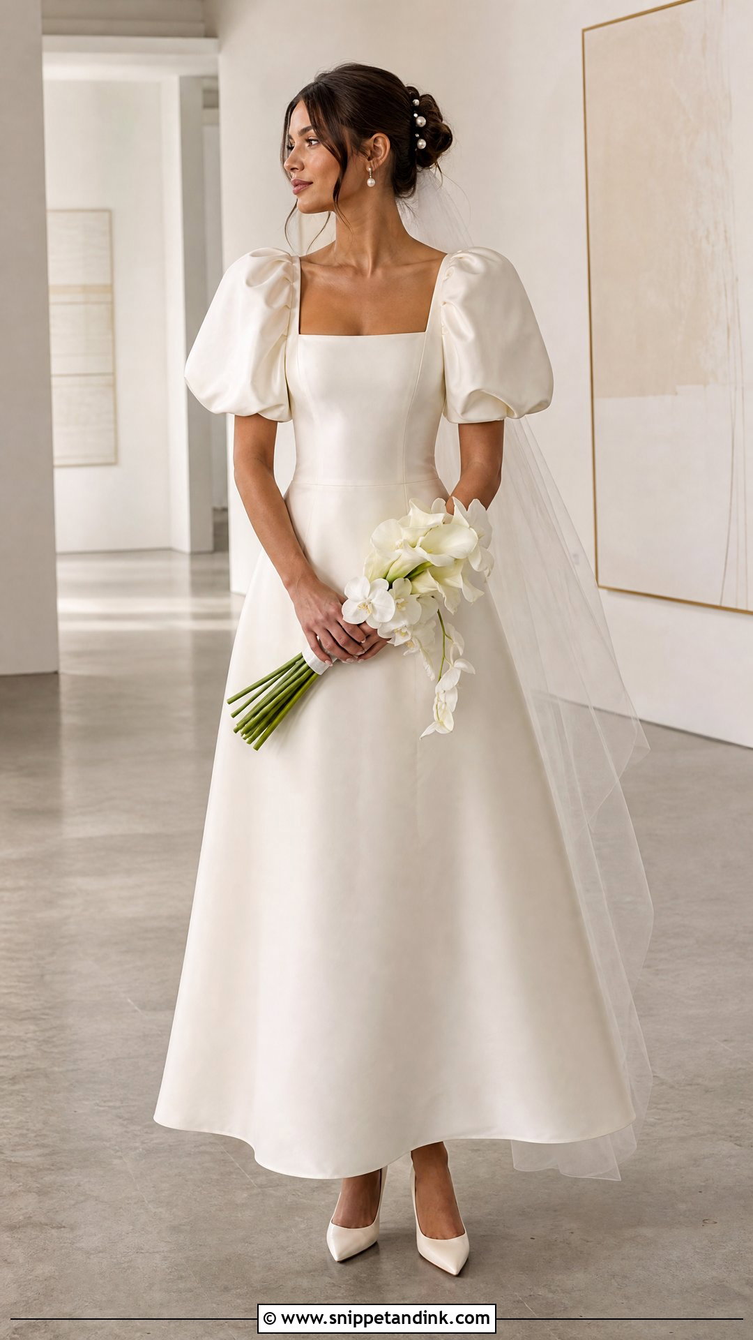 Ivory Puff Sleeve Wedding Dress - Snippet and Ink - 20 Vintage Ivory Wedding Dress Ideas
