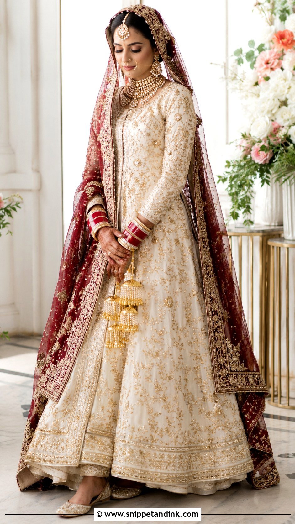 Ivory Punjabi Bride Lehenga - Snippet and Ink - 25 Traditional Punjabi Bride Ideas