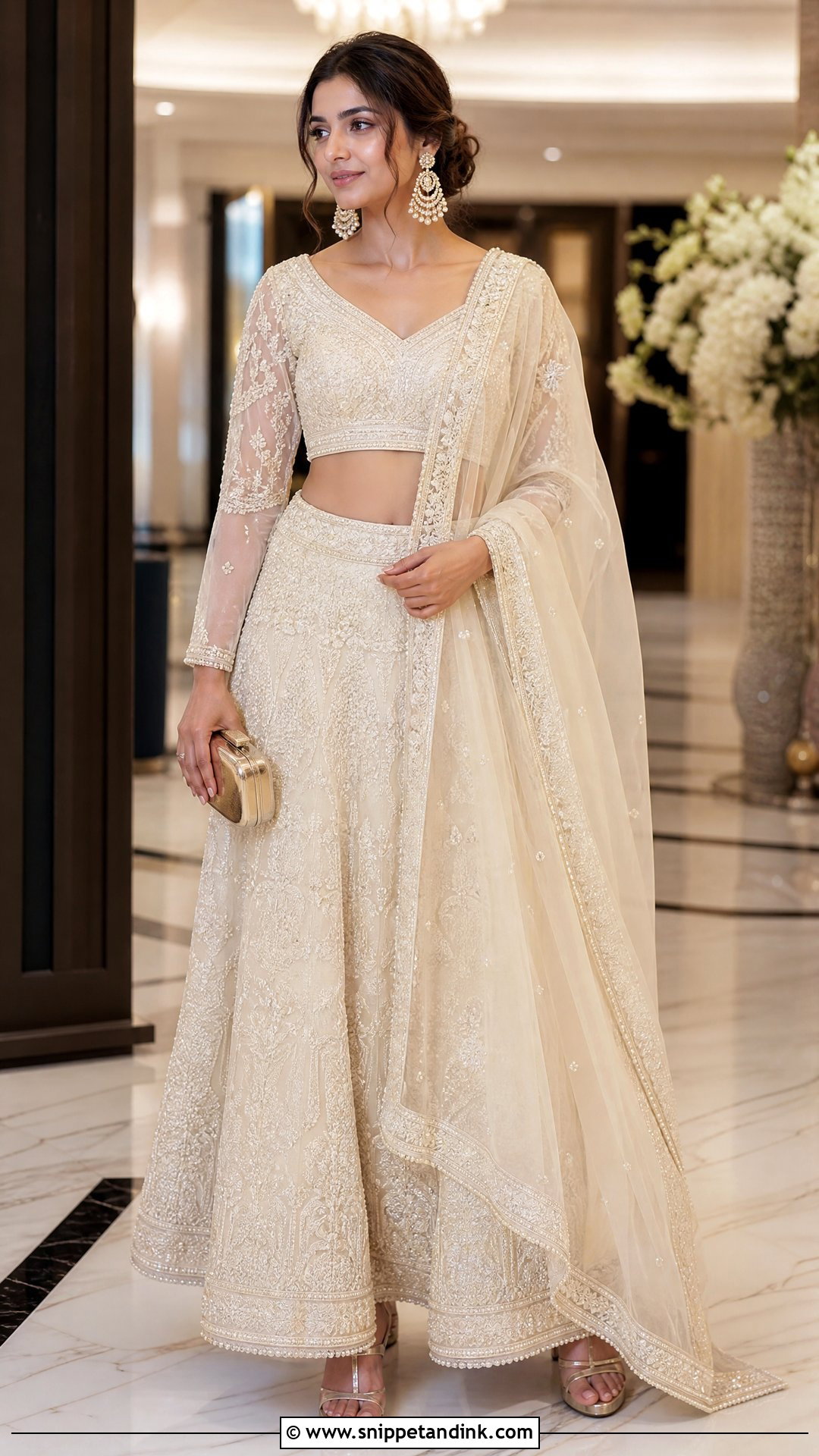 Ivory Punjabi Reception Outfit - Snippet and Ink - 25 Punjabi Wedding Outfits