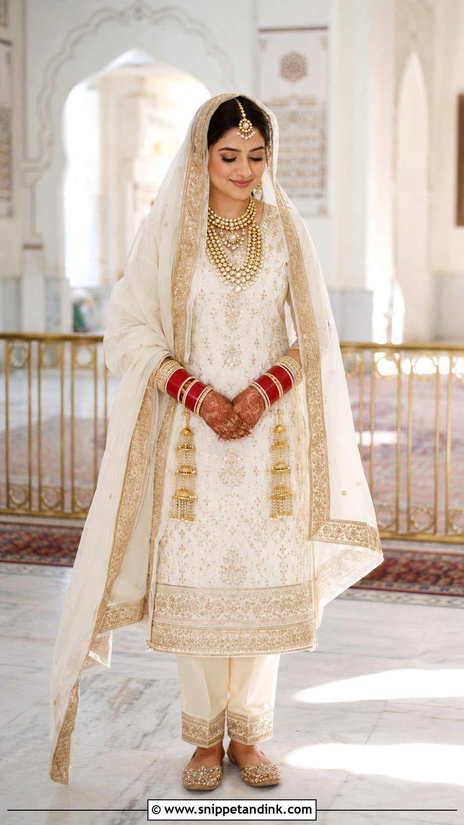 Ivory Punjabi Wedding Salwar Suit - Snippet and Ink - 25 Punjabi Wedding Suit Bridal Sikh Bride Ideas