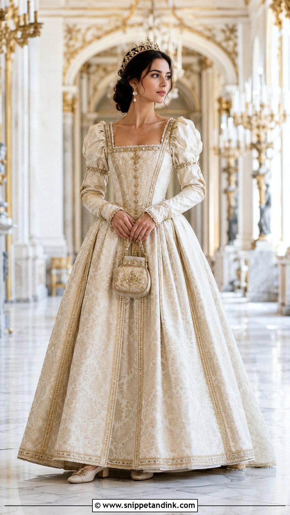 Ivory Renaissance Ball Gown - Snippet and Ink - 20 Ball Gown Fantasy Royal Ideas