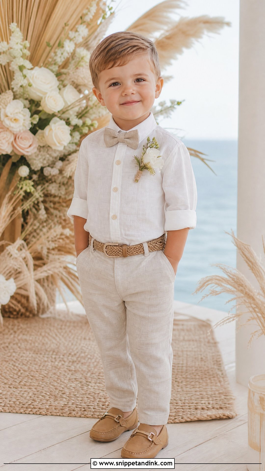Ivory Ring Bearer Shirt With Linen Pants - Snippet and Ink - 20 Ring Bearer Shirt Ideas