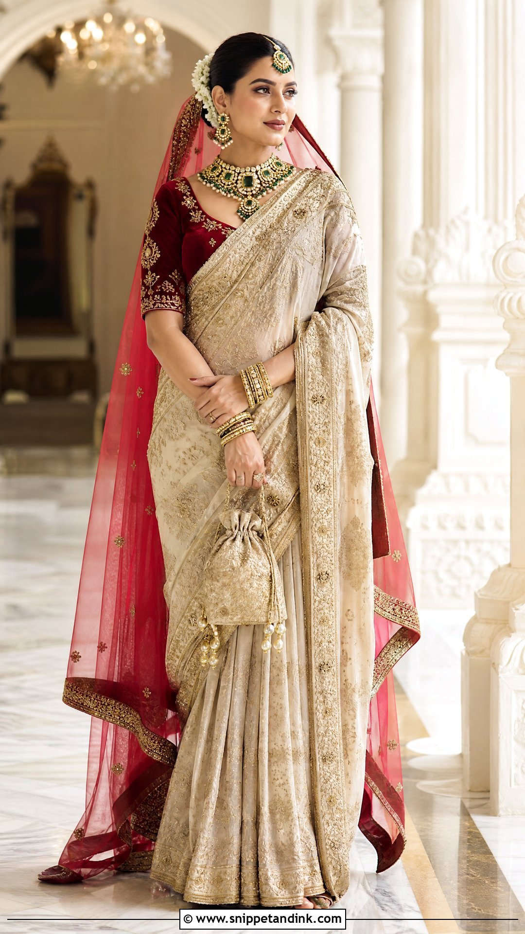 Ivory Sabyasachi Bridal Saree - Snippet and Ink - 20 Indian Bridal Wear Sabyasachi Brides Ideas