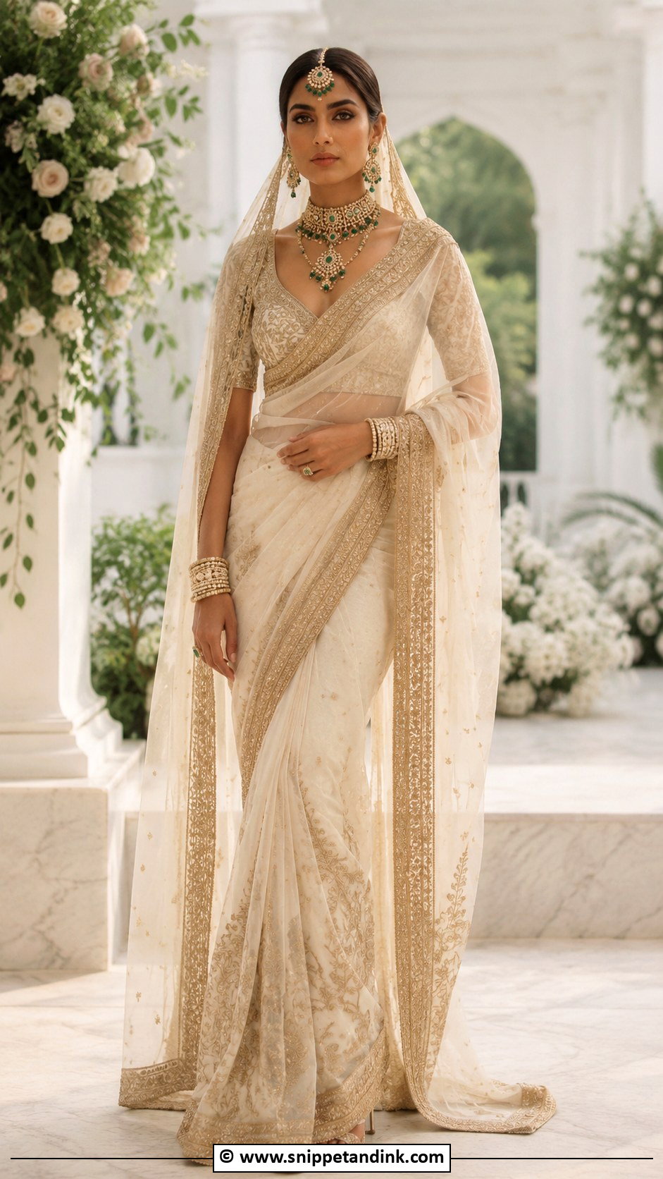 Ivory Sabyasachi Bridal Saree - Snippet and Ink - 30 Sabyasachi Bride Ideas