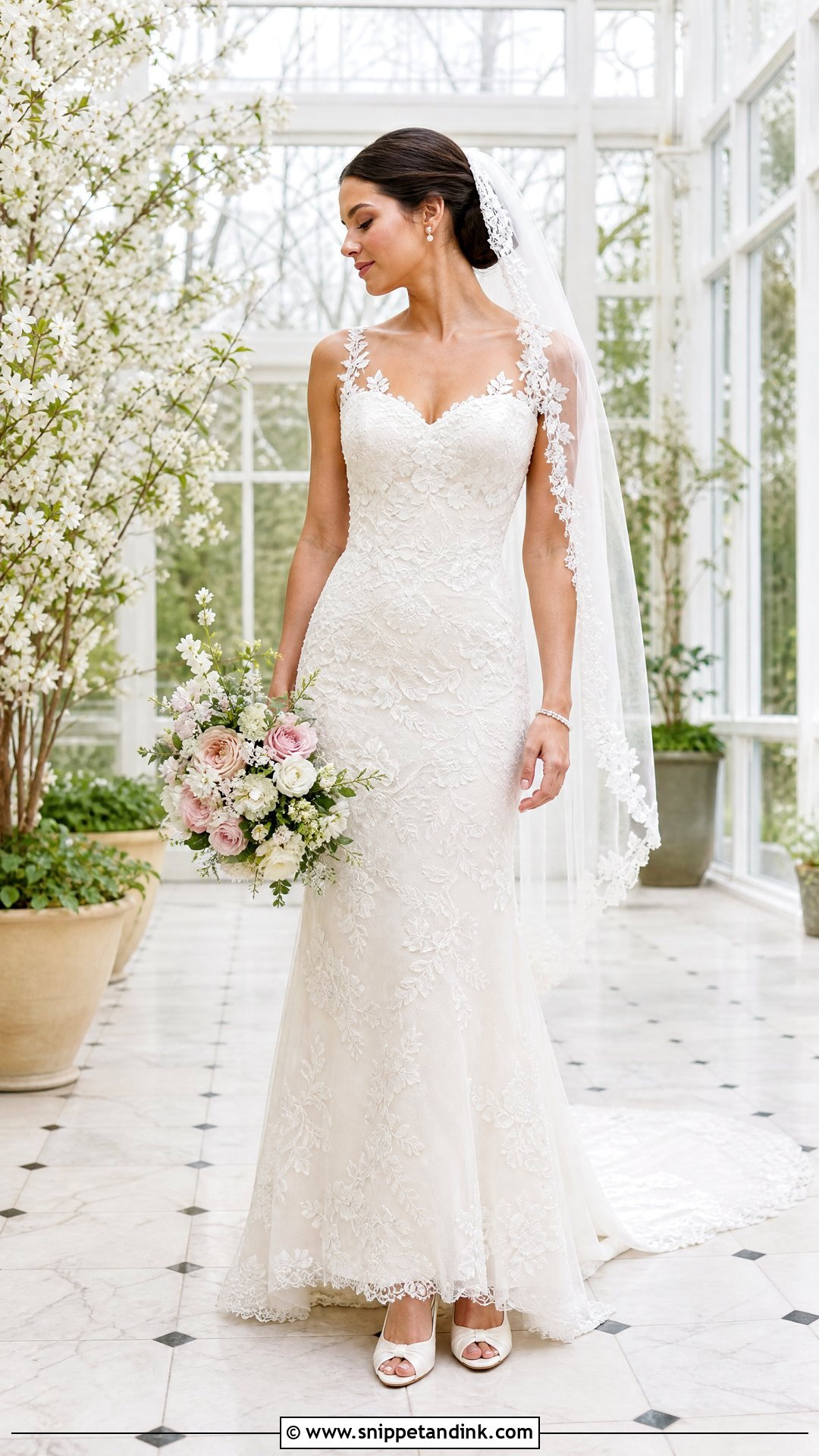Ivory Sakura Lace Wedding Dress - Snippet and Ink - 20 Sakura Wedding Dress Ideas