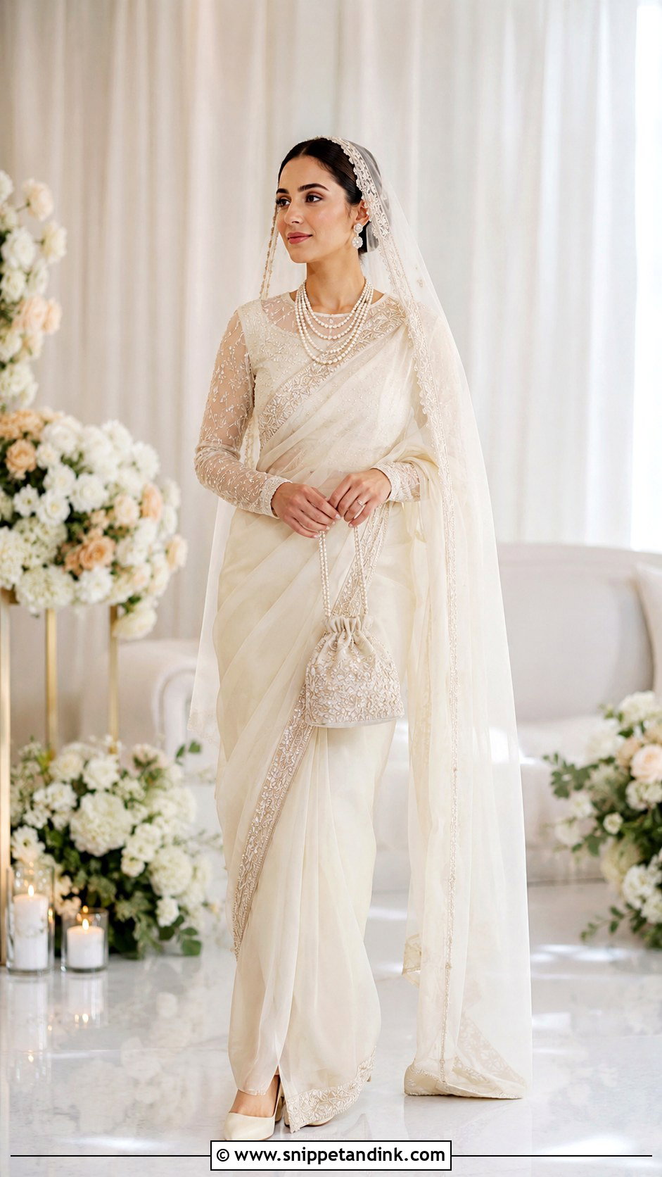 Ivory Saree Nikkah Dress - Snippet and Ink - 20 Nikkah Wedding Dress Ideas