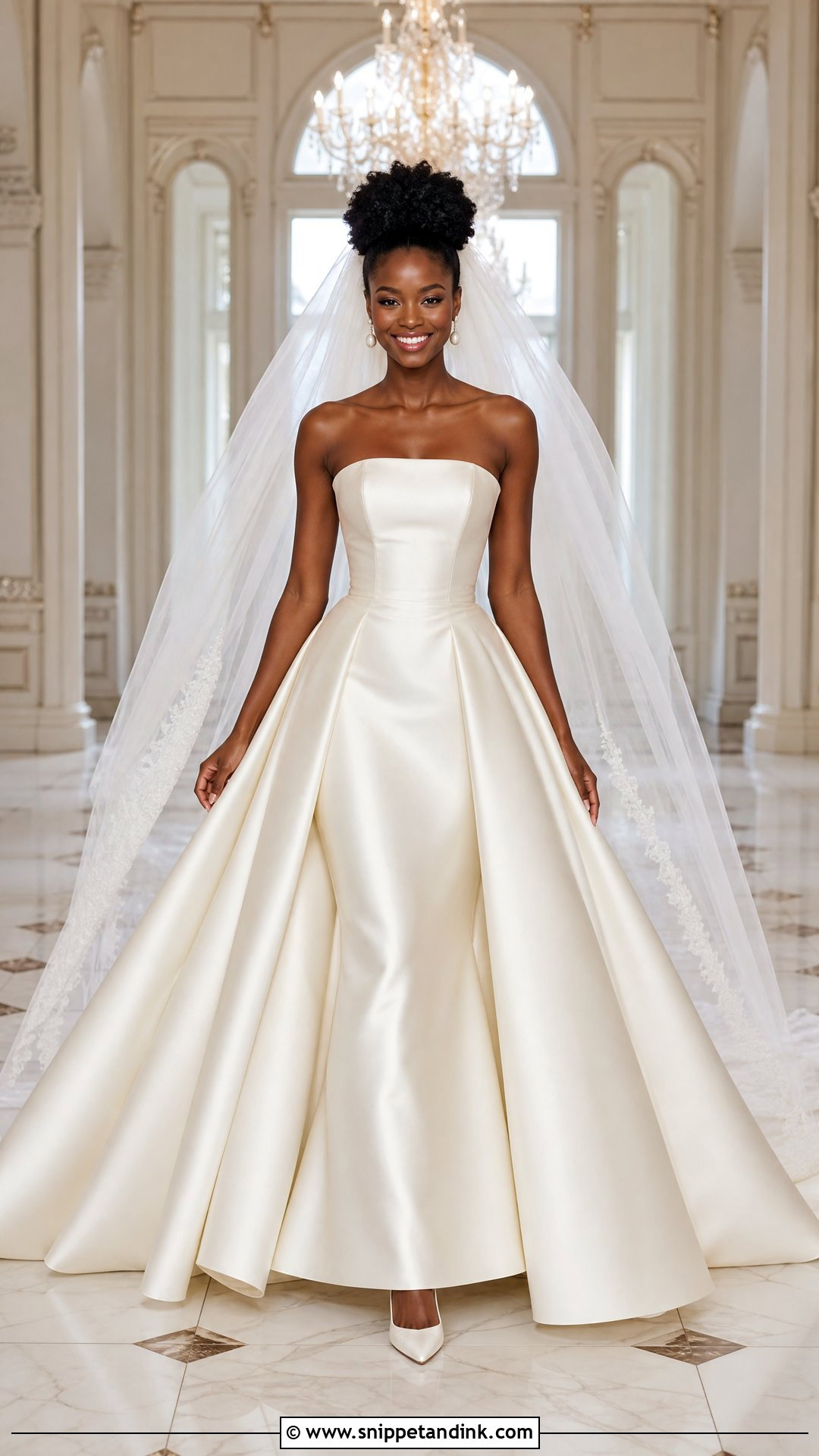 Ivory Satin Ball Gown Wedding Dress - Snippet and Ink - 25 Black Woman Wedding Dress Ideas