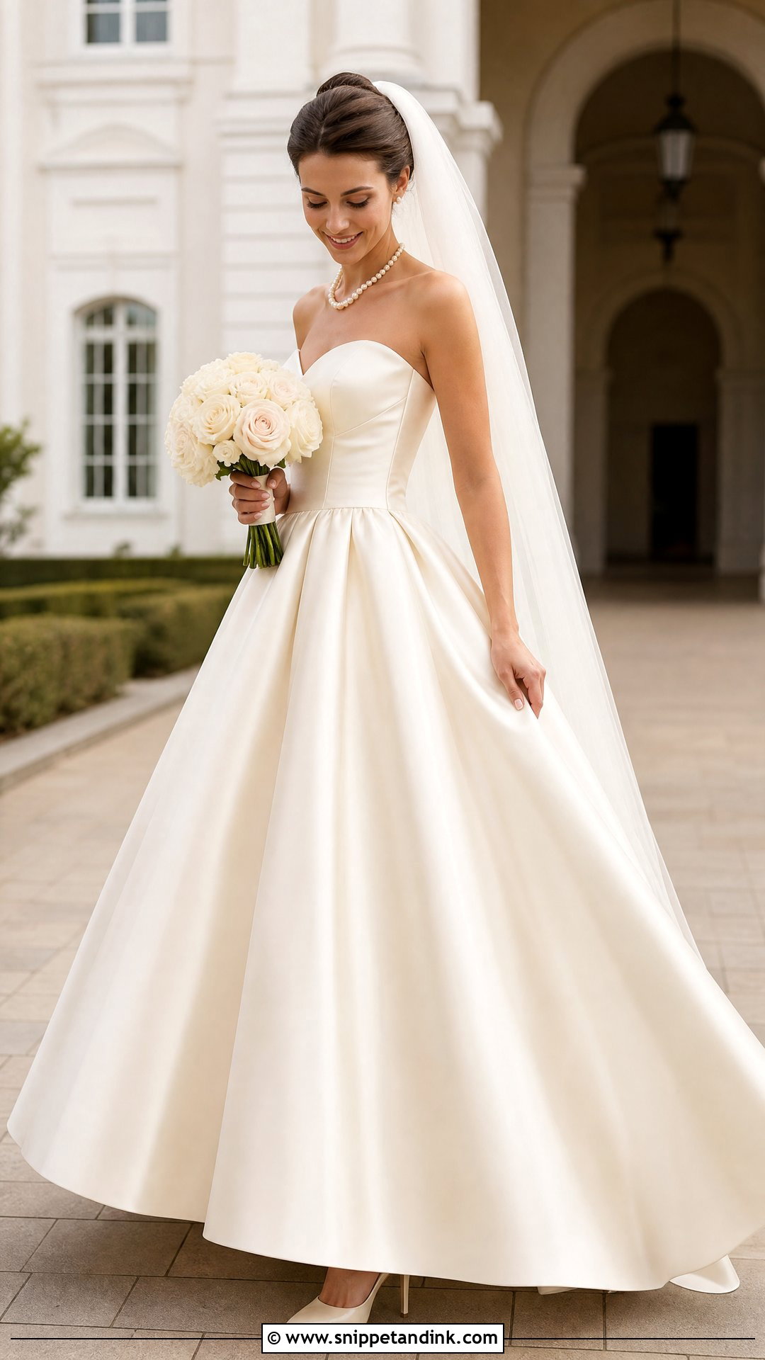 Ivory Satin Ball Gown Wedding Dress - Snippet and Ink - 25 Satin Ball Gown Wedding Dress Ideas