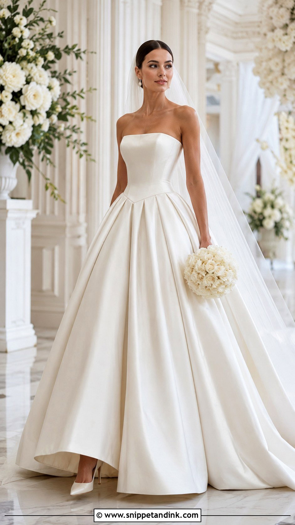 Ivory Satin Ball Gown Wedding Dress - Snippet and Ink - 20 Ivory Wedding Dresses