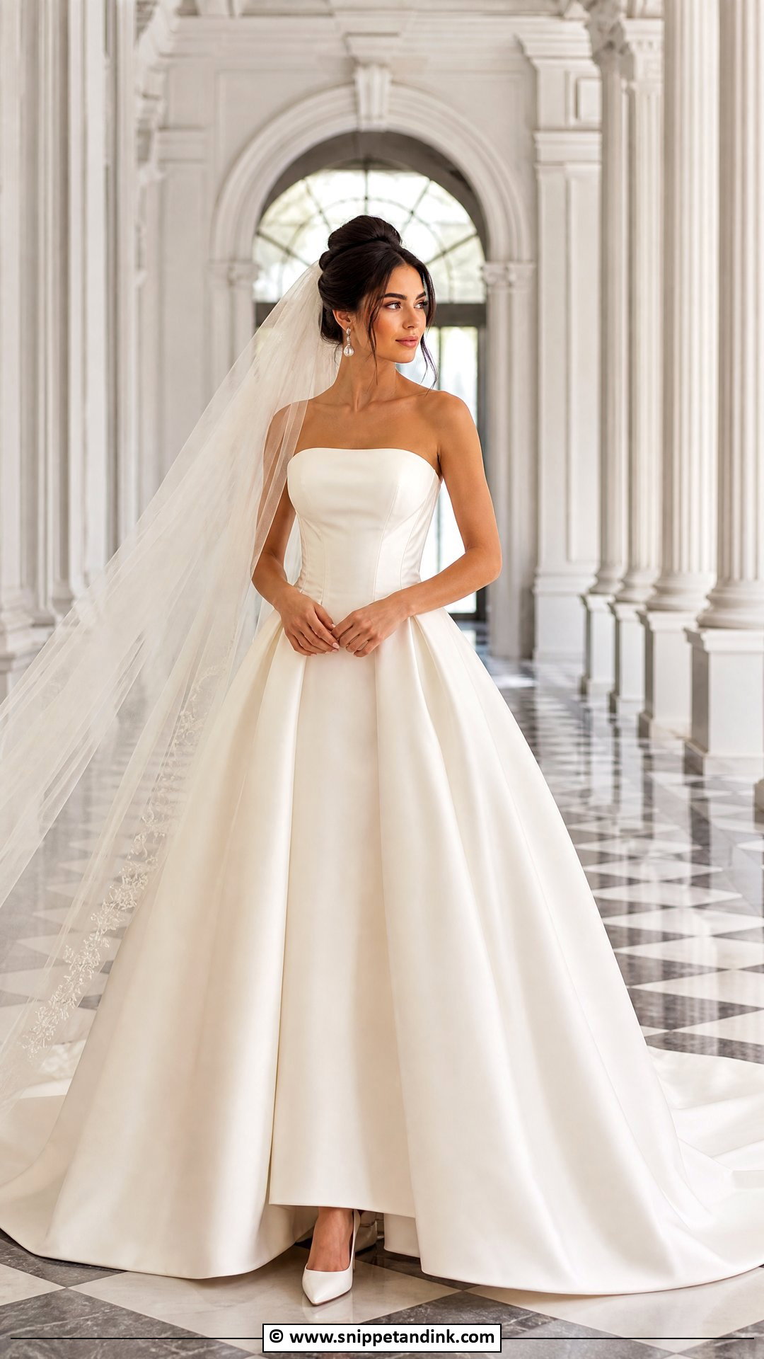 Ivory Satin Ball Gown Wedding Dress - Snippet and Ink - 35 Ivory Wedding Dress Ideas