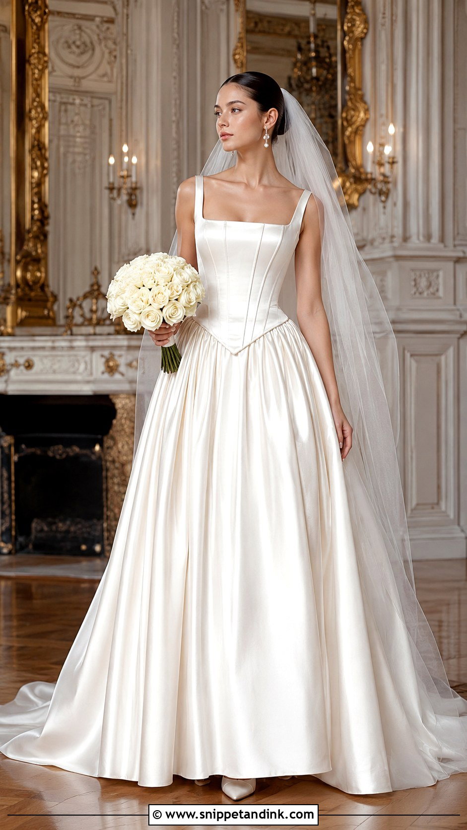 Ivory Satin Basque Waist Wedding Dress - Snippet and Ink - 20 Ivory Satin Wedding Dress Ideas