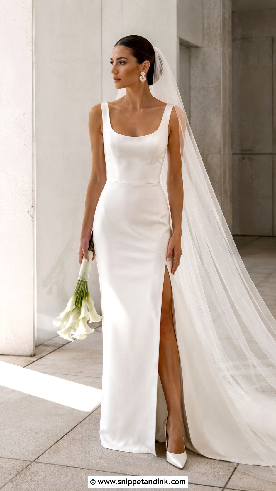 Ivory Satin Column Wedding Dress - Snippet and Ink - 20 Ivory Satin Wedding Dress Ideas