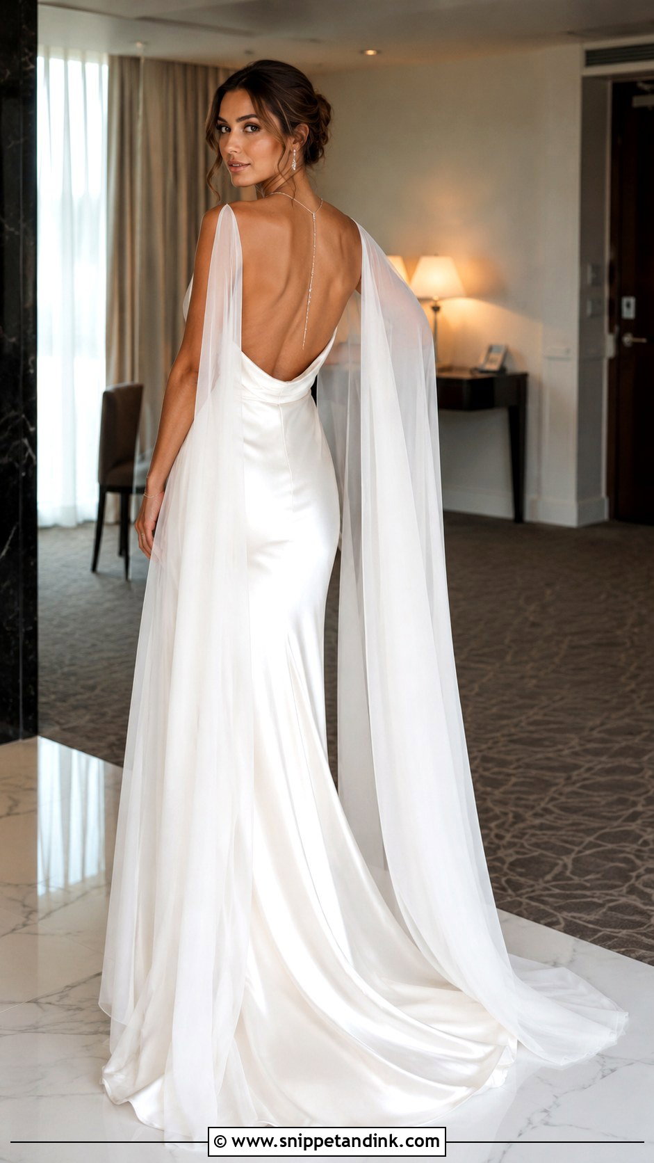 Ivory Satin Cowl Neck Wedding Dress - Snippet and Ink - 20 Ivory Satin Wedding Dress Ideas