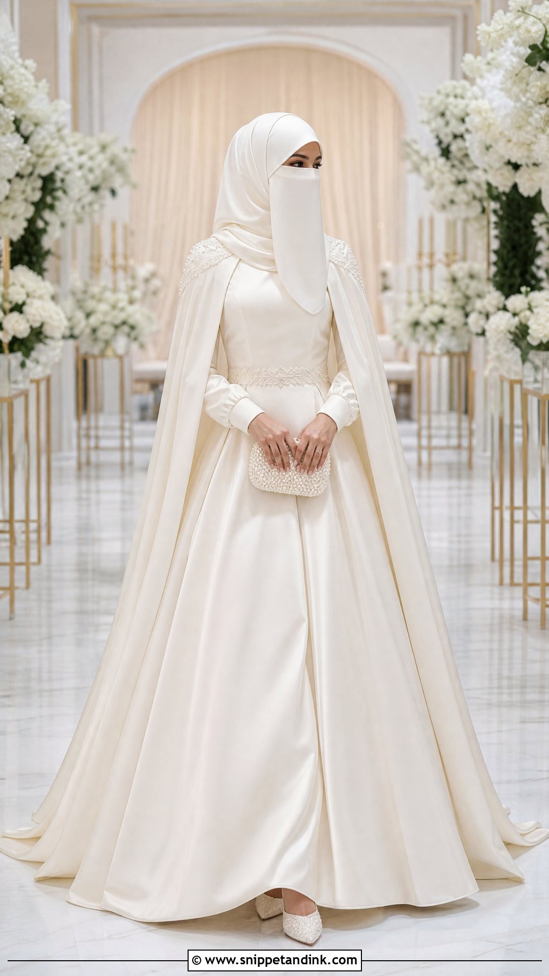 Ivory Satin Niqab Wedding Dress - Snippet and Ink - 25 Niqab Wedding Dress Ideas