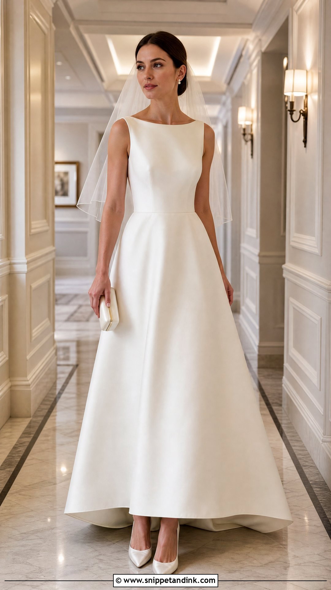 Ivory Satin Pumps With A Line Wedding Dress - Snippet and Ink - 20 Wedding Pumps Ideas