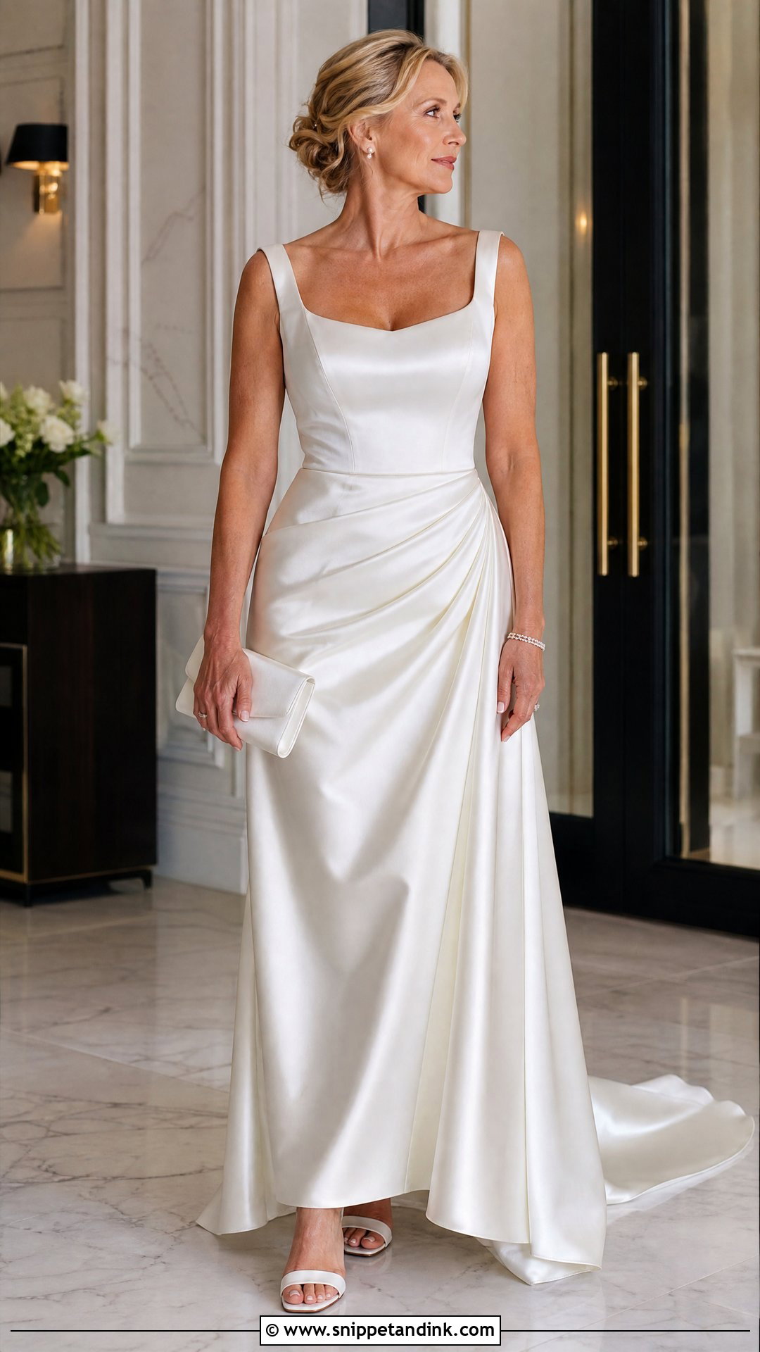 Ivory Satin Wedding Dress - Snippet and Ink - 25 Over 50 Bride Wedding Dresses
