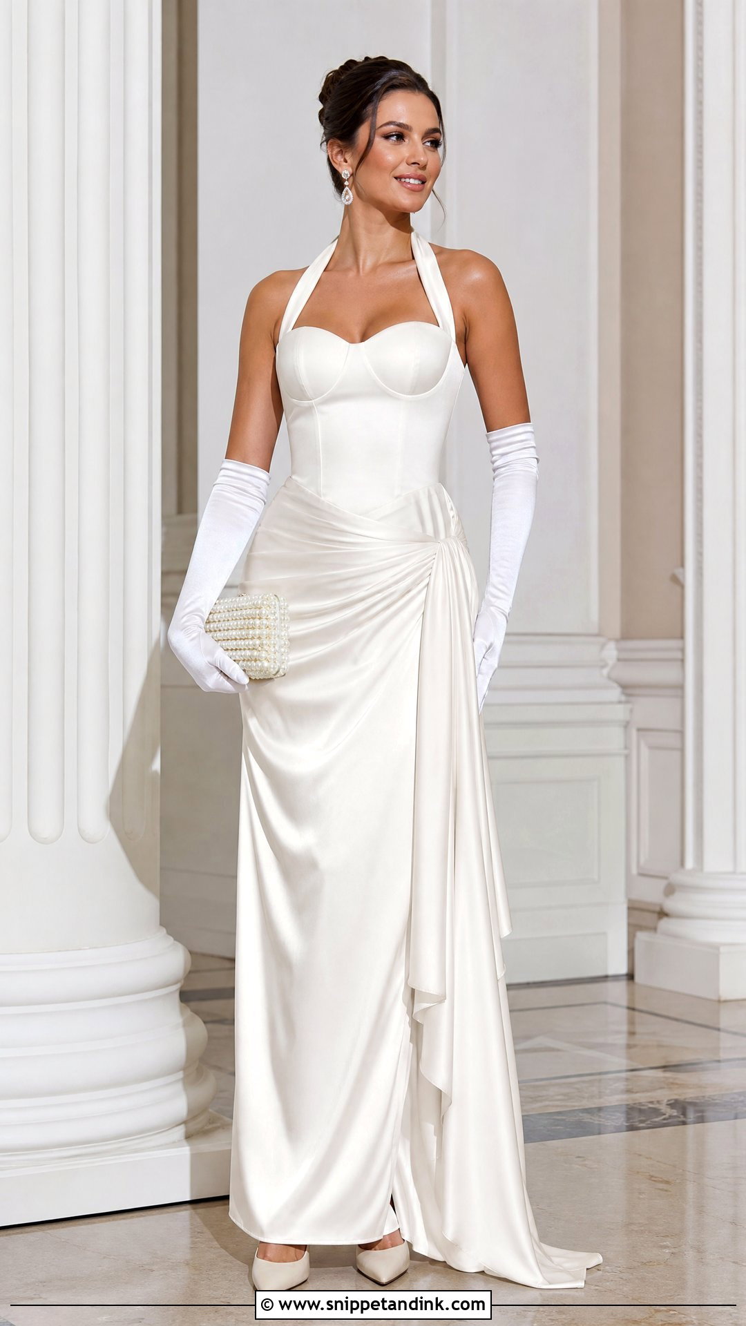 Ivory Satin White Tie Gown Outfit - Snippet and Ink - 20 White Tie Attire Ideas