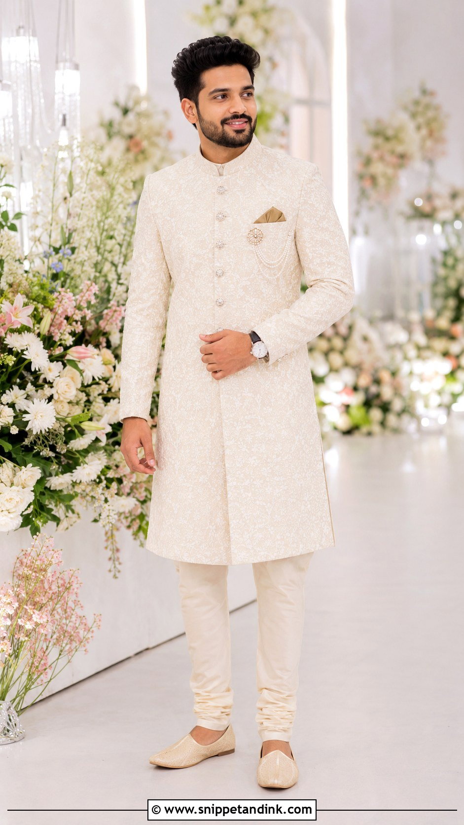 Ivory Sherwani Brother Wedding Outfit - Snippet and Ink - 20 Brother Outfit for Sister Wedding Ideas