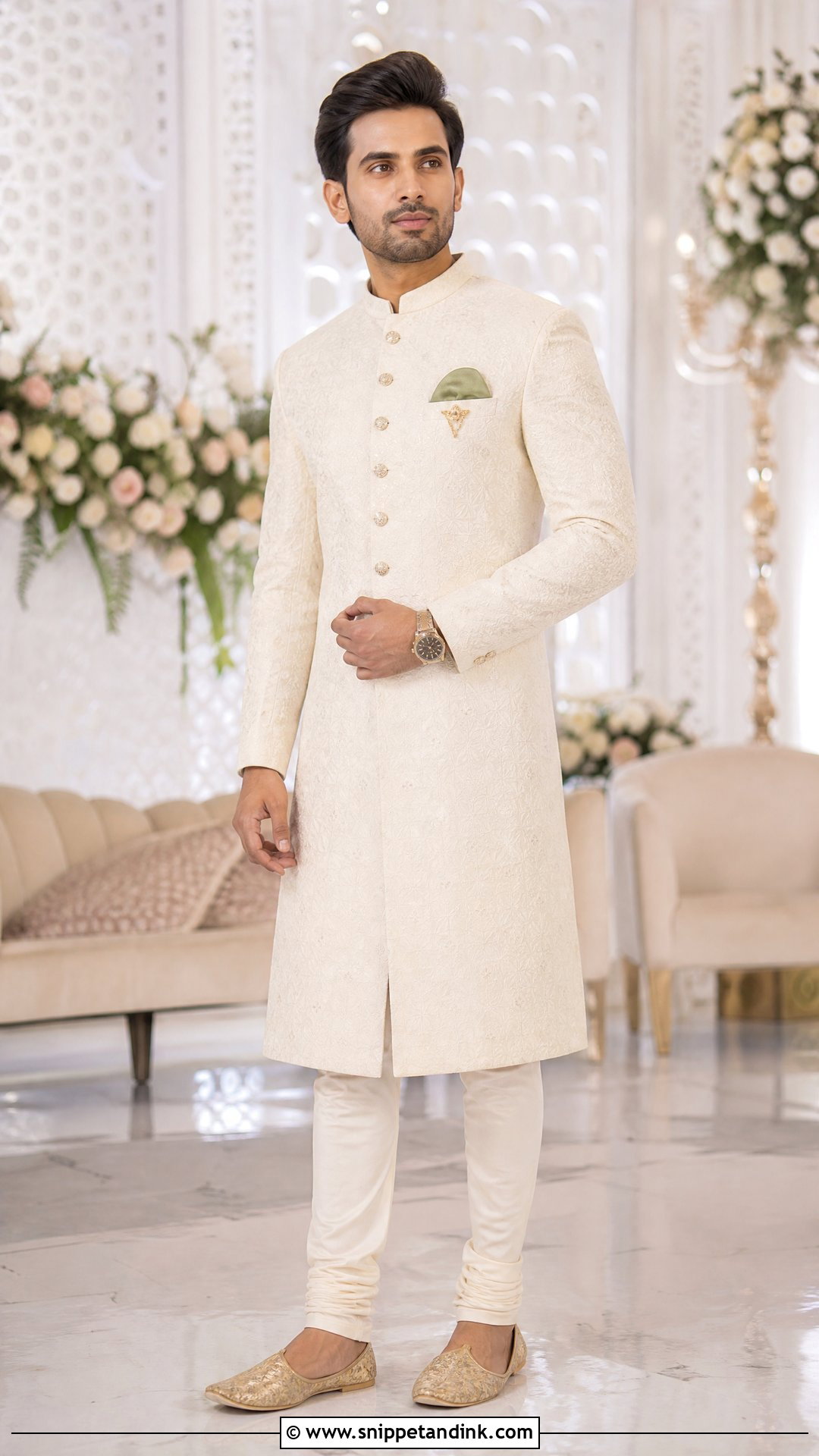 Ivory Sherwani Outfit for Brides Brother - Snippet and Ink - 20 Outfit for Brides Brother Ideas