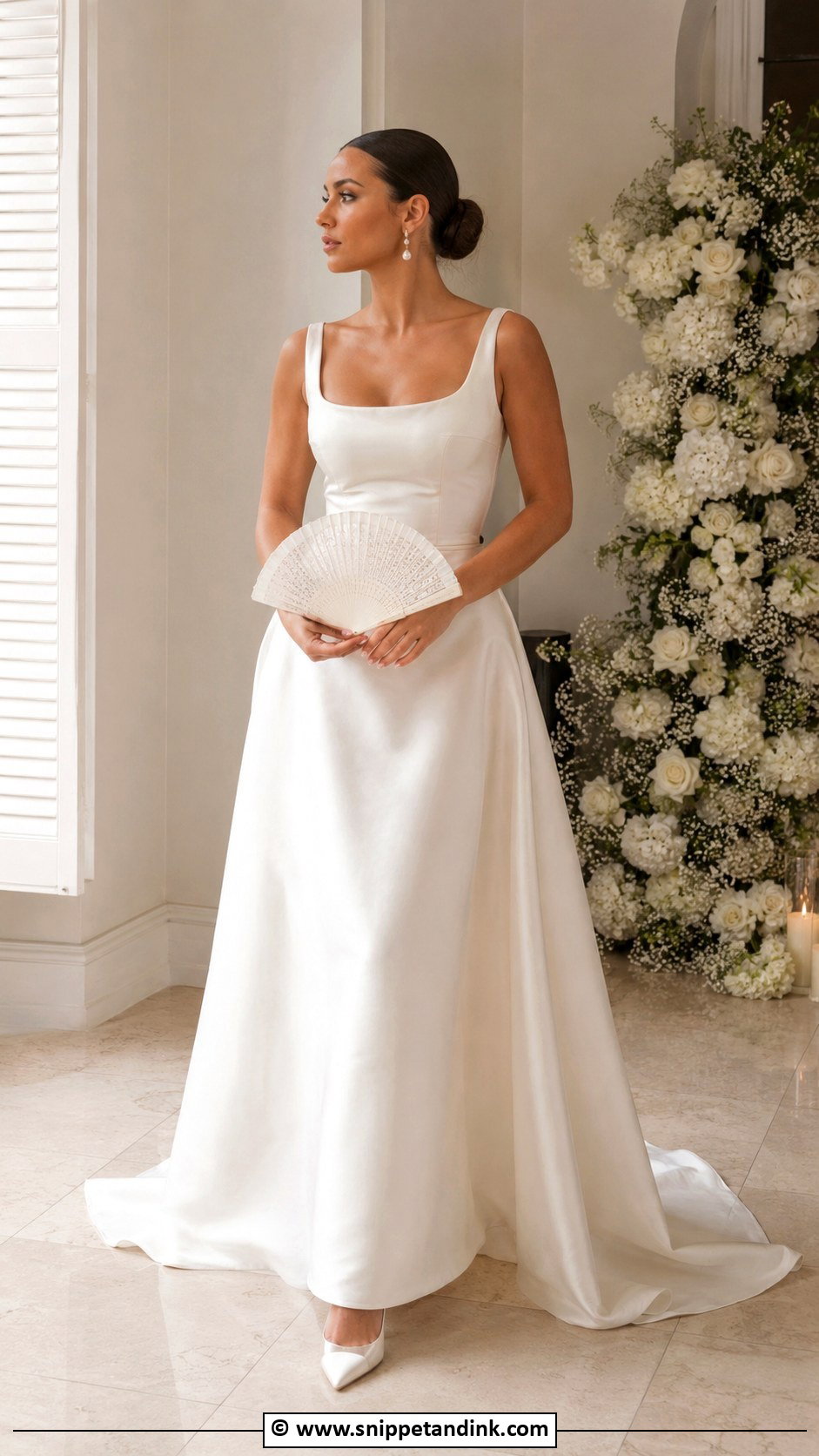 Ivory Silk Bridal Hand Fan - Snippet and Ink - 25 Bridal Hand Fan Ideas