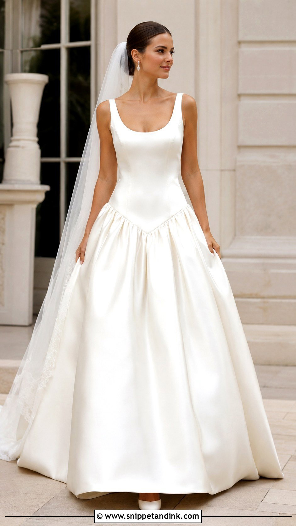 Ivory Silk Drop Waist Wedding Dress - Snippet and Ink - 20 Ivory Silk Wedding Dress Ideas