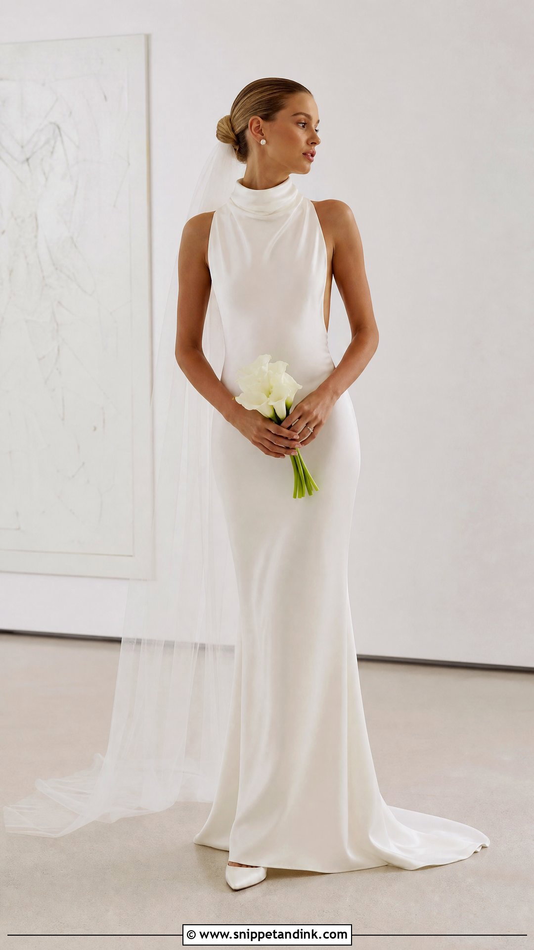 Ivory Silk High Neck Wedding Dress - Snippet and Ink - 20 Ivory Silk Wedding Dress Ideas