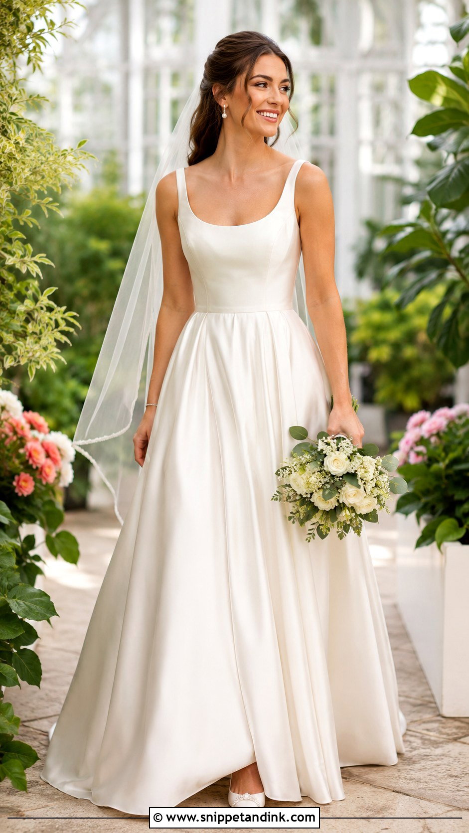 Ivory Silk Scoop Neck Wedding Dress - Snippet and Ink - 20 Ivory Silk Wedding Dress Ideas