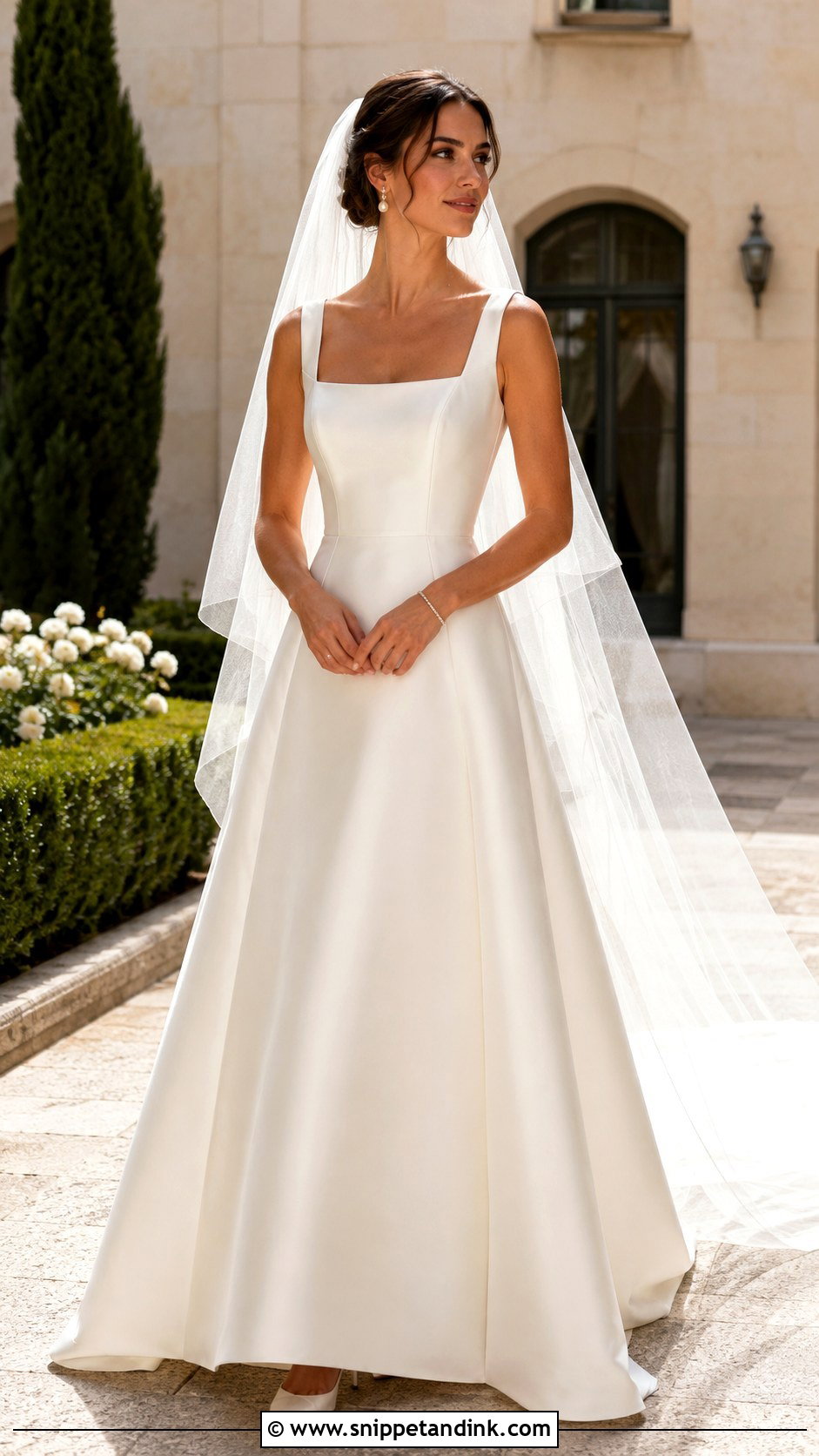 Ivory Silk Square Neck Wedding Dress - Snippet and Ink - 20 Ivory Silk Wedding Dress Ideas