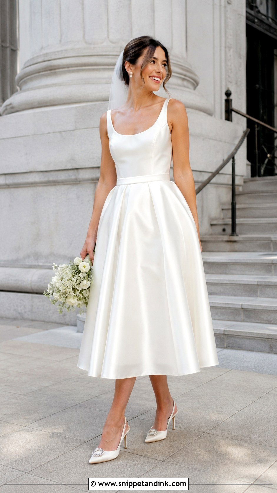 Ivory Silk Tea Length Wedding Dress - Snippet and Ink - 20 Ivory Silk Wedding Dress Ideas