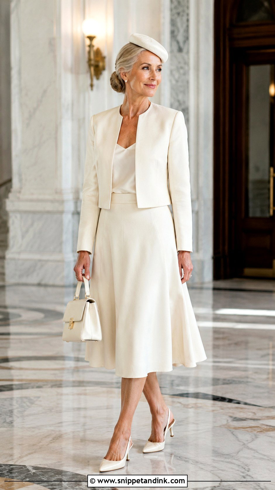 Ivory Skirt Suit Civil Wedding Outfit - Snippet and Ink - 20 Civil Wedding Ideas Outfits