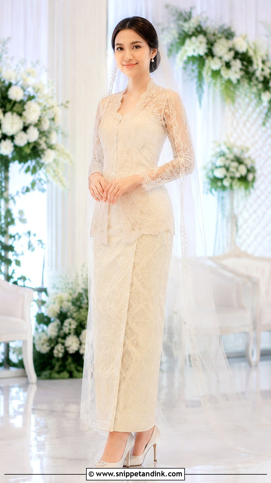 Ivory Songket Kebaya Wedding Dress - Snippet and Ink - 30 Songket Wedding Dress Ideas