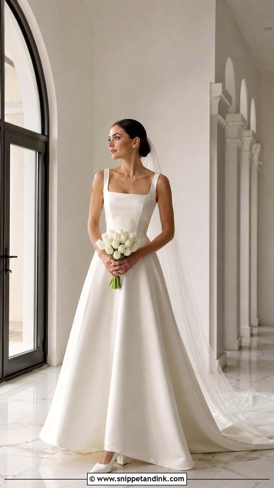 Ivory Square Neck Wedding Dress - Snippet and Ink - 20 Ivory Wedding Dresses