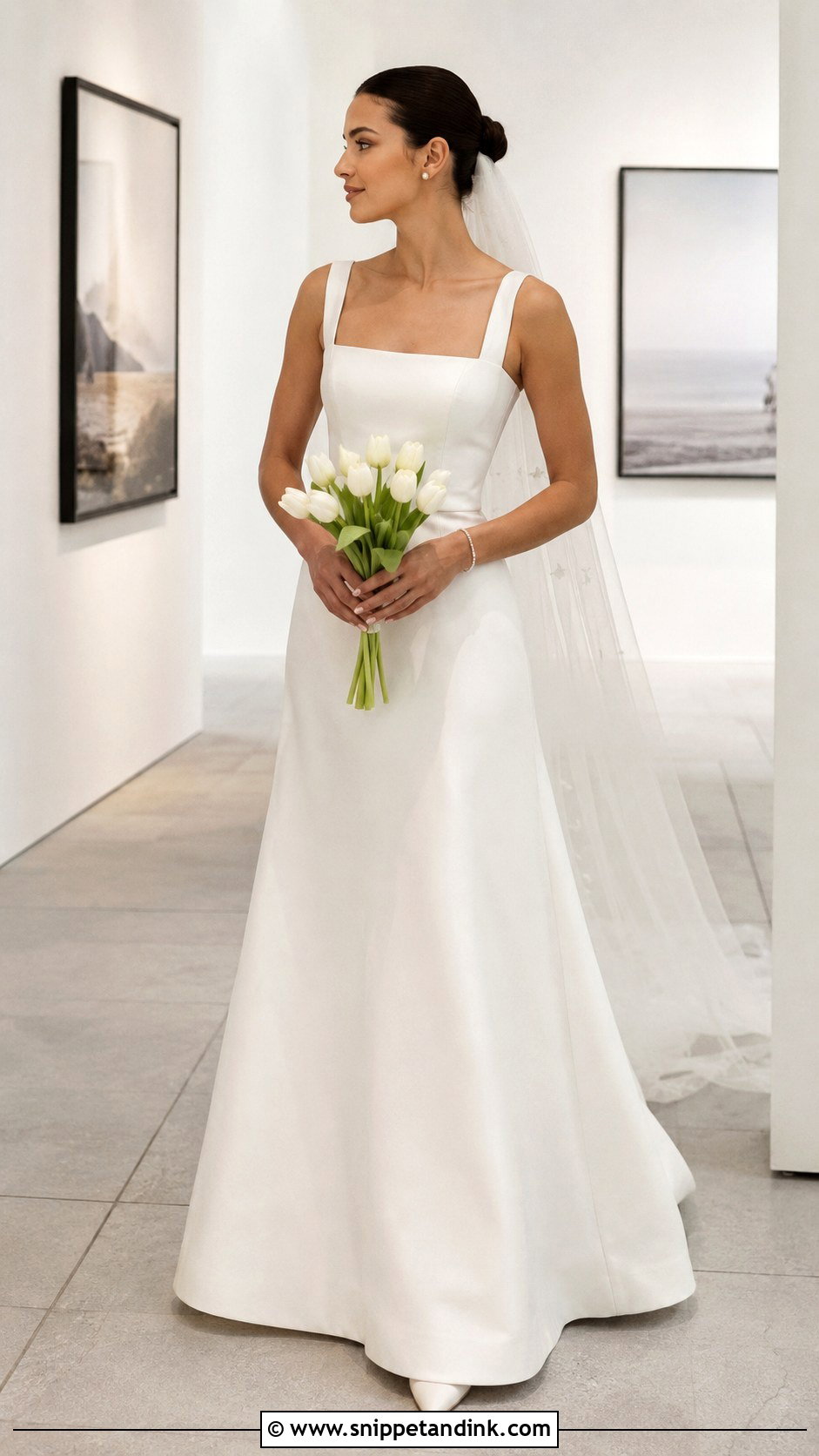 Ivory Square Neck Wedding Gown - Snippet and Ink - 20 Ivory Wedding Gown Ideas
