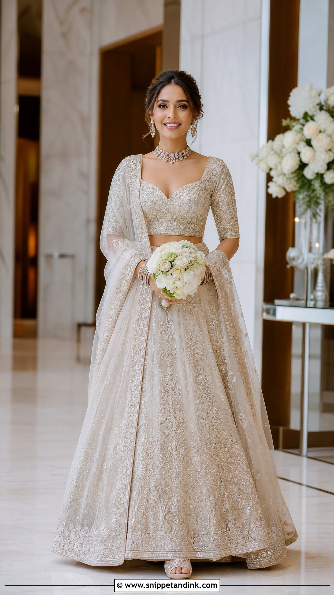 Ivory Sri Lankan Bride Lehenga Outfit - Snippet and Ink - 20 Srilankan Bride Ideas