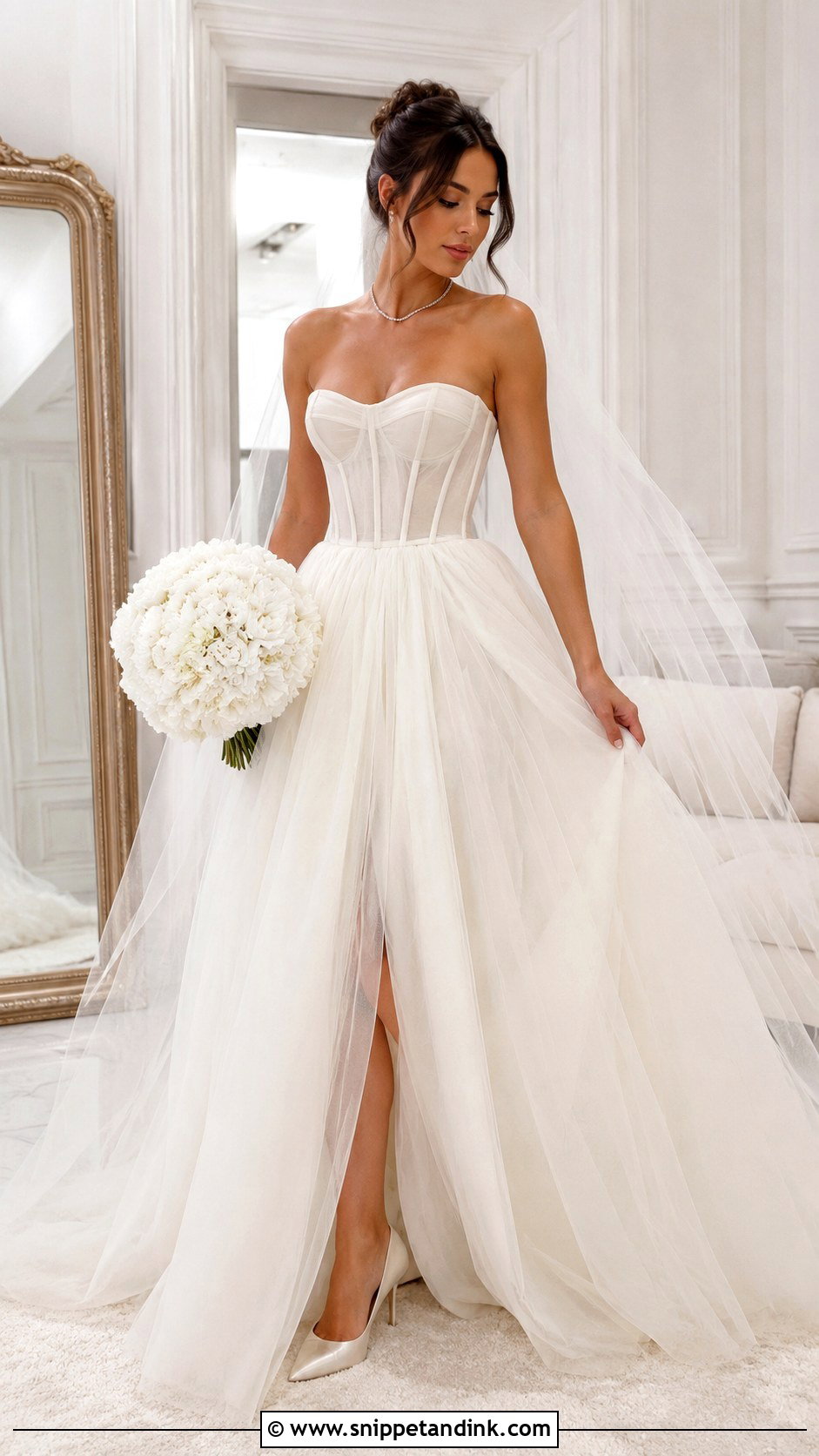 Ivory Strapless Corset Wedding Gown - Snippet and Ink - 20 Ivory Wedding Gown Ideas