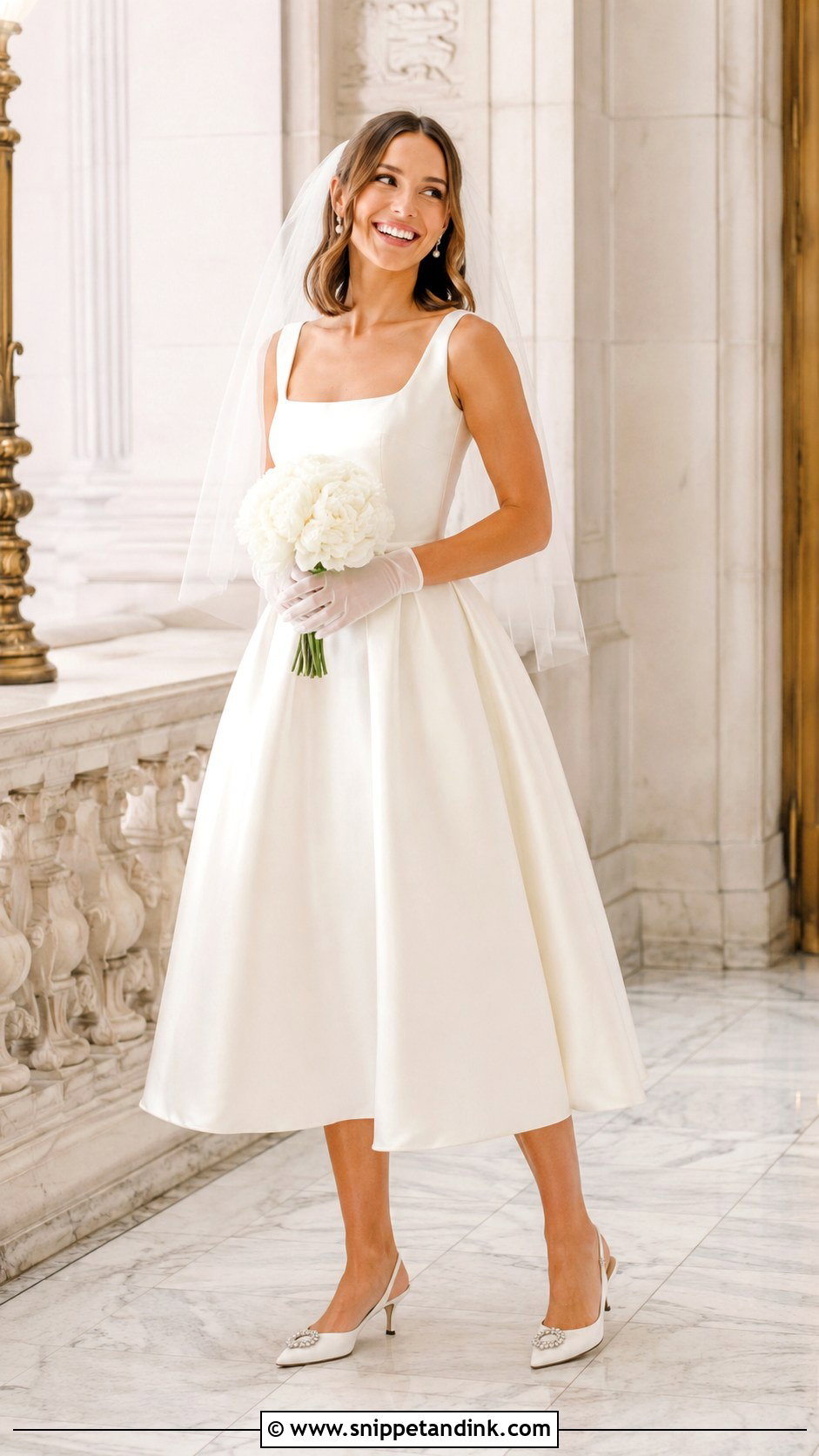 Ivory Tea Length Wedding Gown - Snippet and Ink - 20 Ivory Wedding Gown Ideas