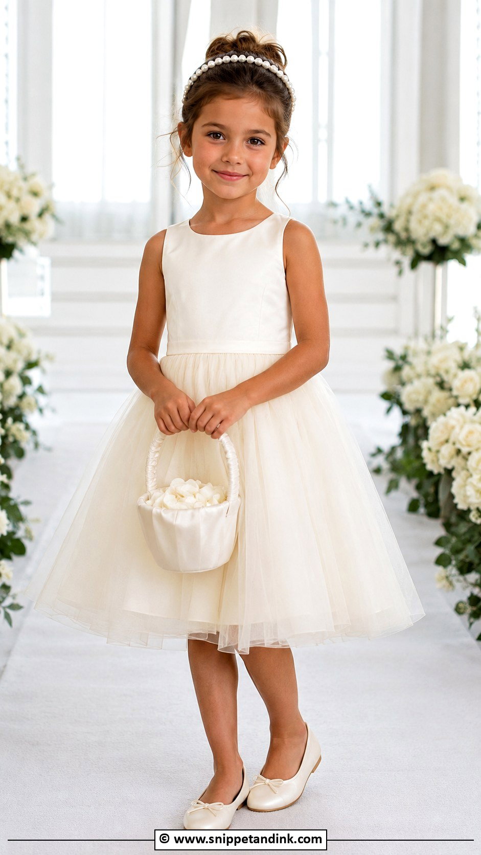 Ivory Tulle Flower Girl Dress - Snippet and Ink - 30 Wedding Dresses for Kids